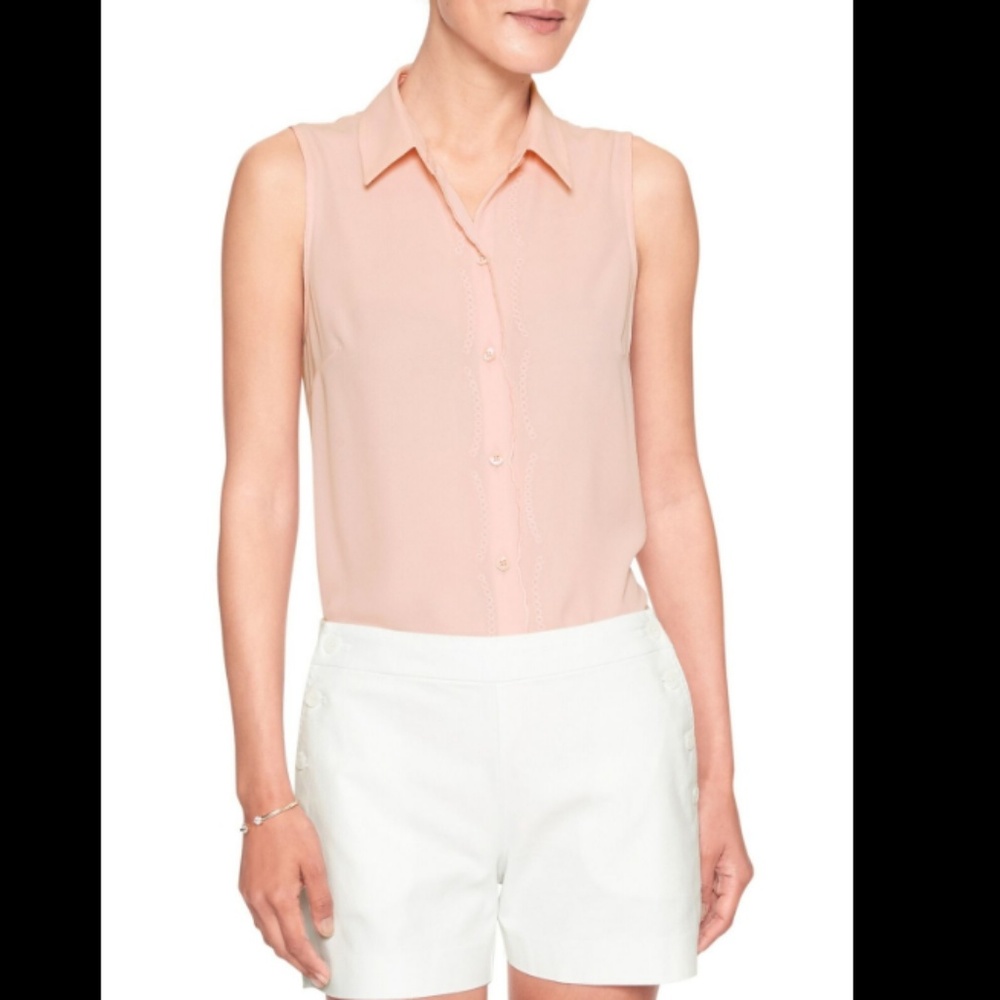Banana Republic Womens Drapey Classic Scallop Top A52